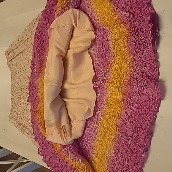 EUC Y2K Casual Studio 100% Silk Sequined Ombre Crinkled Skirt - Picture 8 of 14